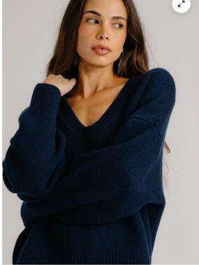 Sablyn CORA 100% CASHMERE SCOOP NECK SWEATER | MIDNIGHT NAVY Women’s L/XL